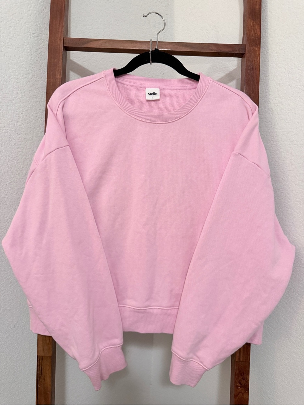 Stelle Pastel Pink Relaxed Crewneck Sweater Size L